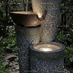 House Of Dee 3 Steps Fiber Fountain for Home Decor/Living Room/Hall/Office/Garden/Room Indoor Outdoor Waterfall (90 x 36 x 36cm)-image-46