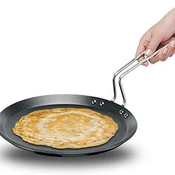 Hawkins Futura 26 cm Flat Tava, Non Stick Tawa with Stainless Steel Handle, Induction Tawa with Rim, Pancake Pan, Flat Pan, Black (INFT26)-picture-21
