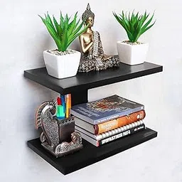 Dream Shop Wall Shelf Wall Mounted Book Shelves Wall Shelves Rack (Black)-picture-16