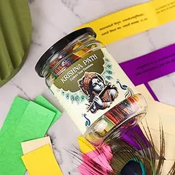 DivineSoul Krishnapath Gita Jar – 64 Daily Inspirational Gita Shlokas in Color-Coded Glass Jar for Mindfulness and Emotional Balance Spiritual Gift Bhagavad Gita Verses Jar (1, English Gita Jar)-picture-10