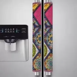 BHOLA PARVATI Trading Corporation Manual Fridge Handle Cover with Rangoli Design for Refrigerators Set of 2, 6X12 Inch (Color Multi)-picture-21