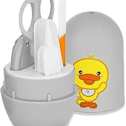 Nail Clipper Safety Cutter Toddler Infant Scissor Manicure Pedicure Care Kit (Set 4) (DUCK -GREY)-image-87