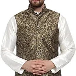 maple clothing Men's Nehru Jacquard Jacket Indian Traditional Waistcoat Vest-picture-24