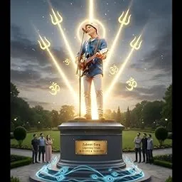 Zubeen Garg Tribute Wall Art Poster | Legendary Assamese Singer Memorial Artwork | Spiritual Music Legend with Divine Aura | wall hanging and desk decor | 8x12 Framed Photo Print for Home, Living Room & Studio Décor-image-2