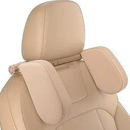 Car Seat Headrest Pillow,Head Neck Support Detachable,Premium Seat Held Pillow,180 Degree Adjustable Both Sides Travel Sleeping Cushion for Kids Adults (Beige)-image-60