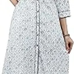 Cotton A Line Printed Kurti for Women & Girls Stylish A-Line Kurti for Womens V09 Sky Blue-L-image-24