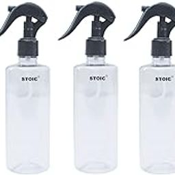 STOIC Empty Transparent Trigger Spray Bottle for Sprayer Unbreakable Plastic Sanitizer Multipurpose Mist Spray Bottle 300 ml - Pack of 5 (Black)-picture-12