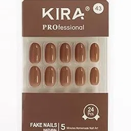 KIRA Professional Nude Fake Nails – 24 Pcs Natural Press-On Nails | Short Oval Shape | Easy to Apply | Reusable & Comfortable | Salon Look at Home (43)-image-58