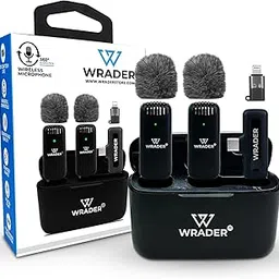 WRADER (J13 Fur Model 360°Omnidirectional Wireless Mic with Muff and Charging Case, Superior Noise Reduction Video Recording Microphone for YouTube, Vlogs, Interviews (Black, Type C Mobile | iPhone)-image-9