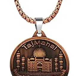 Taj Mahal Metal Pendant With 22 Inch Box Stainless Steel Chain Bottle Opener | Keychain Necklace for Men & Women | Indian Souvenir Jewelry-image-42