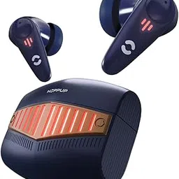 HOPPUP Predator Xo7 Gaming Earbuds with 35MS Low Latency, 13MM Drivers & Quad Mic ENC Bluetooth Headset (Blue, Gold, True Wireless)-picture-26