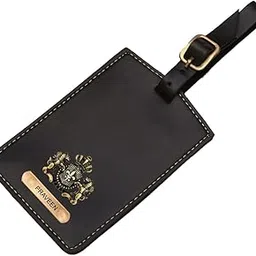 tc the customizers Black Customized and Personalized Name Engraved Luggage Tags for Bags |Leather Luggage Bag Tag for Baggage Suitcases,Luggage Tag for Travel-picture-23