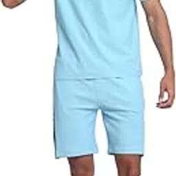 Mens Premium Cotton Lycra Co-Ord set-SET23TEL9-image-2