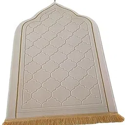 MYADDICTION Travel Prayer Rug with Tassels Decoration Flannel Portable Prayer Rug White-image-83