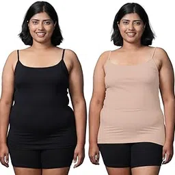 Adira | Plus Size Camisoles for Women Slips | Plus Size Camisole | Soft Adjustable Shoulder Elastic | Offers Full Coverage | Pack of 2-picture-39