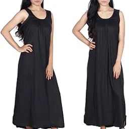 Full Nighty Slips for Womens and Girls, Cotton Camisoles Pack of 2.(PN)-picture-21