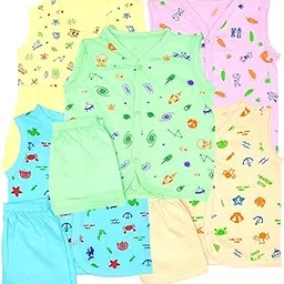 dreamee fashions Unisex Baby Knee-Length Sleeveless Newborn Dress (36546457_Multicolour_0 Months-3 Months)-picture-17