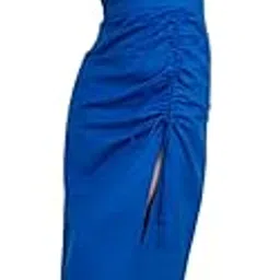 Women's Bodycon Midi Dress with Side Slit and Ruched Detail – Sleeveless Square Neck Party Dress-image-63