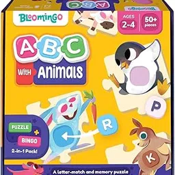 Bloomingo ABC with Animals : Fun Alphabet Matching Puzzle with 26+ Pieces & Activity Sheet | Early Literacy Educational Toy for Kids Ages 3+ | Develops Letter Recognition & Phonics Skills-picture-27