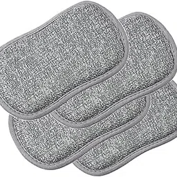 Scrub Foam, Dual Action Sponge Scratch Proof Scrubber with Special Microfiber Scrub with Heavy Duty Scouring for All Utensils Type Dish Washing, Heavy and Oily Stains Cleaning, Pack of 4-image-13
