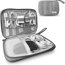 Toolbay Electronic Cable Organizer Bag for Hard Drives, Cables, Phone, USB, SD Card, Grey-image-7