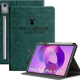 ProElite Cover for Lenovo Idea Tab Pro 12.7 inch 2025 Case Cover, Deer Smart Flip Case Cover for Lenovo Idea Tab Pro 12.7 inch Tablet with Pen Holder, Dark Green-picture-32