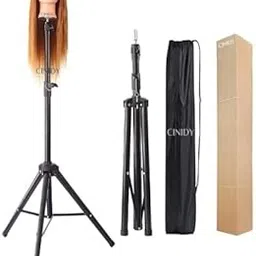 Adjustable Mannequin Head Tripod Stand Salon Hair Hairdressing Training Display Stand Holder Dummy Wig Head-picture-29