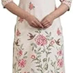 Linen Cotton Off White Straight Floral Print Kurta Set for Women | Available in Plus Sizes, M to 10XL-image-25