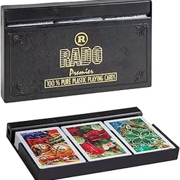 RADOCARDS Switzerland Premier Plastic Playing Cards, Bridge Size, Multicolour Cards in 3-Piece PVC Container, for Card Games, Poker and Rummy (Set of 3)-image-99