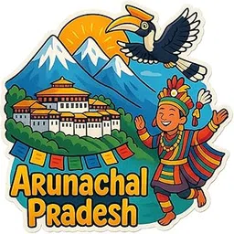 Hello Miniworld Arunachal Pradesh Fridge Magnet – Sparkle Effect Print with Matte Lamination | 6mm MDF Backing & Round Magnet | Land of The Rising Sun Souvenir-picture-41