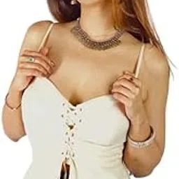 Cotton Corset Top for Women – Padded, Stylish, 100% Pure Cotton, Square Neck, Casual & Semi-Formal Blouse – Midnight Picnic Color-image-8