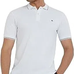 raymond Contemporary Fit Pure Cotton Solid Pattern Polo Neck Casual T-Shirt-picture-49