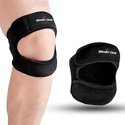 Wonder Care Neoprene Knee Brace with Silicon Gel Pads, Patella Knee Strap for Workout & Sports, Patellar Tendon Strap, Adjustabale Patella Support for Men Women (1, Black)-image-30