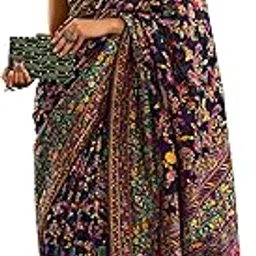 akhilam Women's Cotton Silk Floral Printed Saree With Unstitched Blouse (CHNRPSHMNA61_RJ_Parent)-picture-20