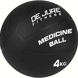 DE JURE FITNESS Medicine Ball | Rubber Exercise Ball with Textured Grip | Full Body Workout Ball for Core Strength, Balance, Functional Training | Upper & Lower Body Home Gym Equipment (4 KG)-picture-29