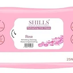 SHIL-LS Professional Rose Wet Wipes Refreshing Cleansing Moisturizing Soothing Body Wash, Pack of 1 image 1