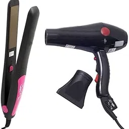 Nirvani Combo of KM-328 hair straightener & CH-2800 Professional hair Dryer hot and cold air dryer 2 in 1 black-picture-61