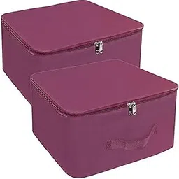YOULK Nylon clothes organizer clothes cover Nylon Underbed Moisture Proof With Zipper Closure, storage box for clothes Cloth Storage Organizer with Zippered Closure and Handle (Maroon)-picture-19