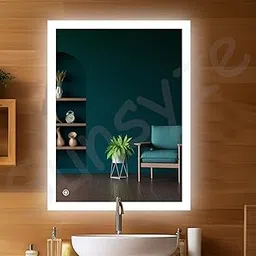 Sunsyze� Wall Mount Bath Mirror with Light || Mirror for Bathroom and Wash Basin/Sinks || LED Mirror with 3 Color Light & Touch Sensor Control (Warm, White & Natural) (18x24)-picture-17