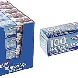 Sealapack Large Tie Handle Freezer Bags | 100's, Clear, Plastic, AirTight Seal, Freezer Safe, Reusable, 26 x 40cm-image-37