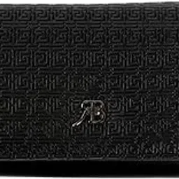 Greek Key Embossed PU Leather Stylish Long Women’s Wallet with Textured Geometric Pattern – Multiple Card Slots, Magnetic Flap Closure, Spacious Coin & Cash Compartments|Black-image-40