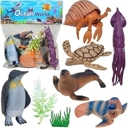 BABRO - Rubber Sea Animal Toy Set for Kids, Soft Ocean Creature Play Figures, Educational Marine Toys-picture-10