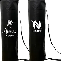 NOBY Yoga Mat Cover Bag for Men and Women, Stylish Breathable, Flexible, Lightweight, Washable Mat Cover, Large Size Yoga Mat Fit, Water Proof Polyester Yoga Mat Bag Set of 2 (Life & White Logo)-image-77