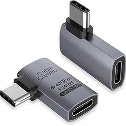 CableCreation Right Angle USB C Adapter 2 Pack, USB C Male to Female 90 Degree Adapter 40Gbps 240W Compatible with Thunderbolt 4, USB 4, Notebook, PC, Tablet, Phone and More, Right Angle-image-38