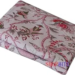 AQRATE 100% Cotton Double Bed Reversible Comforter/Blanket/Quilt/Duvet/Dohar Lightweight, All Weather Double Bed Dohar (RED, Single)-image-3
