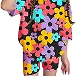4 you dresses 4YOU Dresses Beautiful Cotton Blend Fabric with Beautiful Print Tshirt and Half Pant For Girls-picture-43