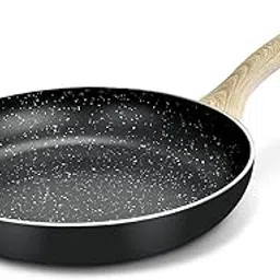 BERGNER Bellini Plus Aura Black Non-Stick Omelette Pan/Frypan 28cm (3.3 L), Sturdy Rivertless Construction with Soft Touch Wooden Finish Handle, PFOA Free, Even Heat Distribution - Induction Bottom-picture-21