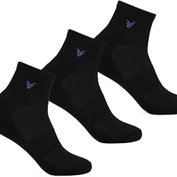 Men’s Ankle Socks (Pack of 3) – Recrafted Cotton, Cushioned Sole, Breathable & Odour-Free – Gym, Sports, Office, Casual Wear - Black-image-54