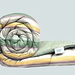 THE HAPPY POD Cotton Single Size Comforter | All-Season Single Size Comforter (150GSM) - 1.52 m x 2.28 m | Nautical Stripes - Green | 100% Combed Cotton-picture-26