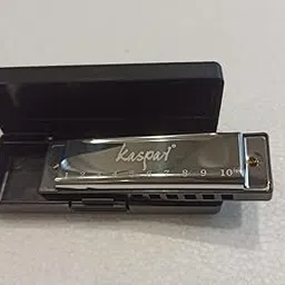 Ketostics KASPAR Key C 10 HOLES Diatonic Harmonica 10 Hole 20 Tones with Case, Mouth Organ for Beginners, Students, Kids & Professionals (SILVER)-image-22
